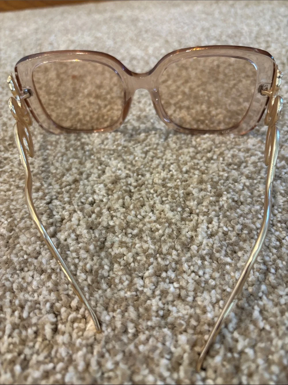 Transparent Light Brown Square Sunglasses - Women